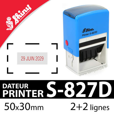 Tampon dateur personnalisable Shiny Printer S-827D