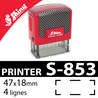 Tampon encreur Shiny Printer S-853 - 4 &agrave; 5 lignes 47x18mm