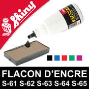 Flacon d'encre à réencrer pour cassettes Shiny - Noir, Bleu, Rouge, Vert, Violet