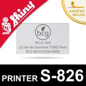 Plaque de texte pour Shiny Printer S-826