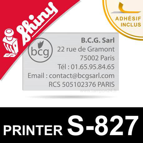 Plaque de texte personnalisée pour Shiny Printer S-827