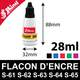 Flacon de 28ml pour recharger une cassette d'encrage de tampon