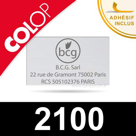 Plaque de texte personnalisée pour tampon Colop 2100