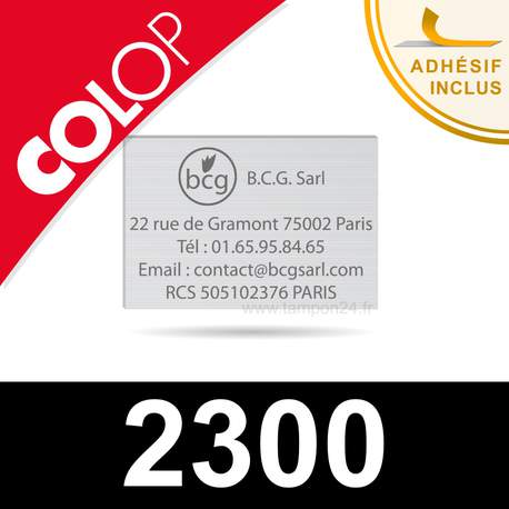 Empreinte caoutchouc personnalisable pour Colop 2300
