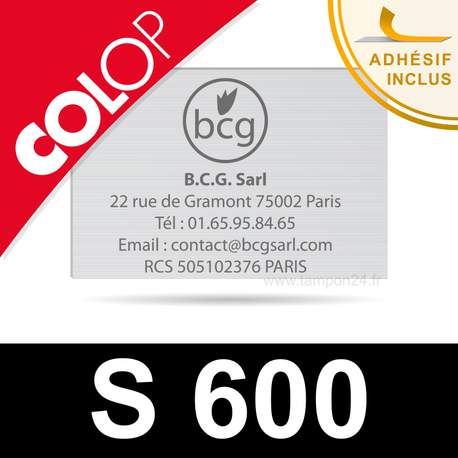 Empreinte caoutchouc personnalisée pour tampon Colop S 600