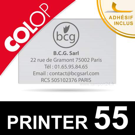Plaque de texte personnalisée caoutchouc pour Colop Printer 55