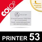 Empreinte plaque de texte pour Colop Printer 53