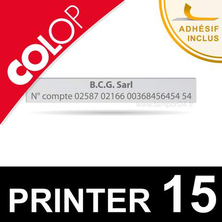 Empreinte personnalisable pour cachet Colop Printer 15