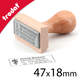 Tampon en bois à personnaliser avec votre logo 47x18mm