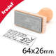 Tampon en bois à personnaliser de dimensions 64x26mm