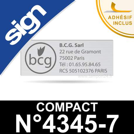 Empreinte caoutchouc personnalisée pour Sign Compact n°4345-7