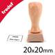 Cachet manuel en bois carré de 20mm