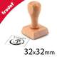 Tampon manuel en bois carré avec logo 32mm