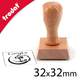 Cachet bois personnalisable en ligne carré moyen format