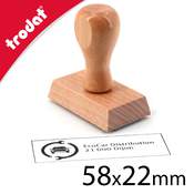 Tampon personnalisé en bois 58x22mm