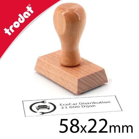 Tampon personnalisé en bois 58x22mm