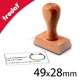 Cachet bois 49x28mm avec texte et logo