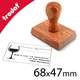 Cachet personnalisable manuel avec texte et logo 68x47mm