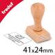 Cachet encreur en bois personnalisable avec texte et logo 41x24mm