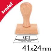 Tampon en bois rectangle 5 lignes
