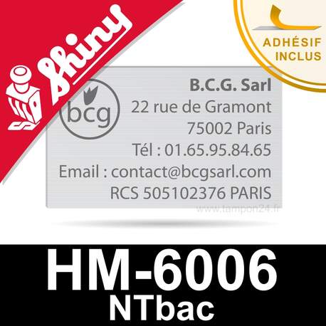 Empreinte pour tampon Shiny HM-6006 NTbac - Plaque de texte personnalisée