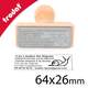 Cachet manuel en bois texte et logo