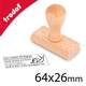 Tampon personnalisé pas cher en bois - 64x26mm