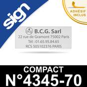 Empreinte caoutchouc personnalisée pour Sign Compact n°4345-70