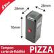 Dimensions extérieures du cachet encreur pizzeria