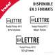 Timbre encreur mention LETTRE, disponible en encre noire, bleue, rouge, verte ou violette