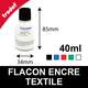 Flacon d'encre blanche pour tissus et textiles foncés ou noirs