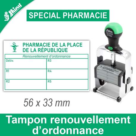 Tampon Pharmacie renouvellement d'ordonnance