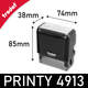 Dimensions du tampon Trodat Printy 4913 : 85x74x38mm
