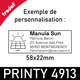 Exemple de personnalisation du cachet Trodat Printy 4913