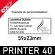Personnalisation 59x23mm du Colop 40