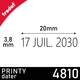 Mini dateur 4810, dimensions de la date : 3.8x20mm