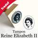 Tampon bois avec la Reine d'Angleterre