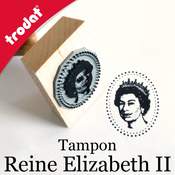 Tampon bois avec la Reine d'Angleterre