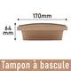 Vue de côté et dimensions, apperçu de la courbure du tampon