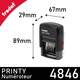 Dimensions du numéroteur 6 bandes Trodat Printy 4846