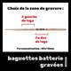 Choix de la zone de gravure sur baguettes de batterie Vic Firth