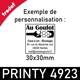 Exemple de personnalisation du 4923 de chez Trodat