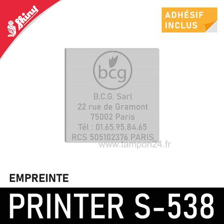 Empreinte pour Shiny Printer S-538