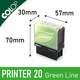 Dimension du Colop Printer 20 Green Line : 70x30x57mm
