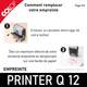 Comment remplacer l'empreinte du Printer Q 12, retirer la cassette d'encrage